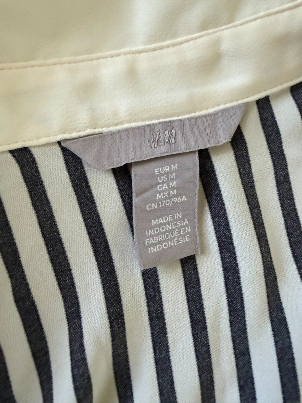 Black & White Striped Shirt Dress with Belt | Size M - Picture 4 of 8